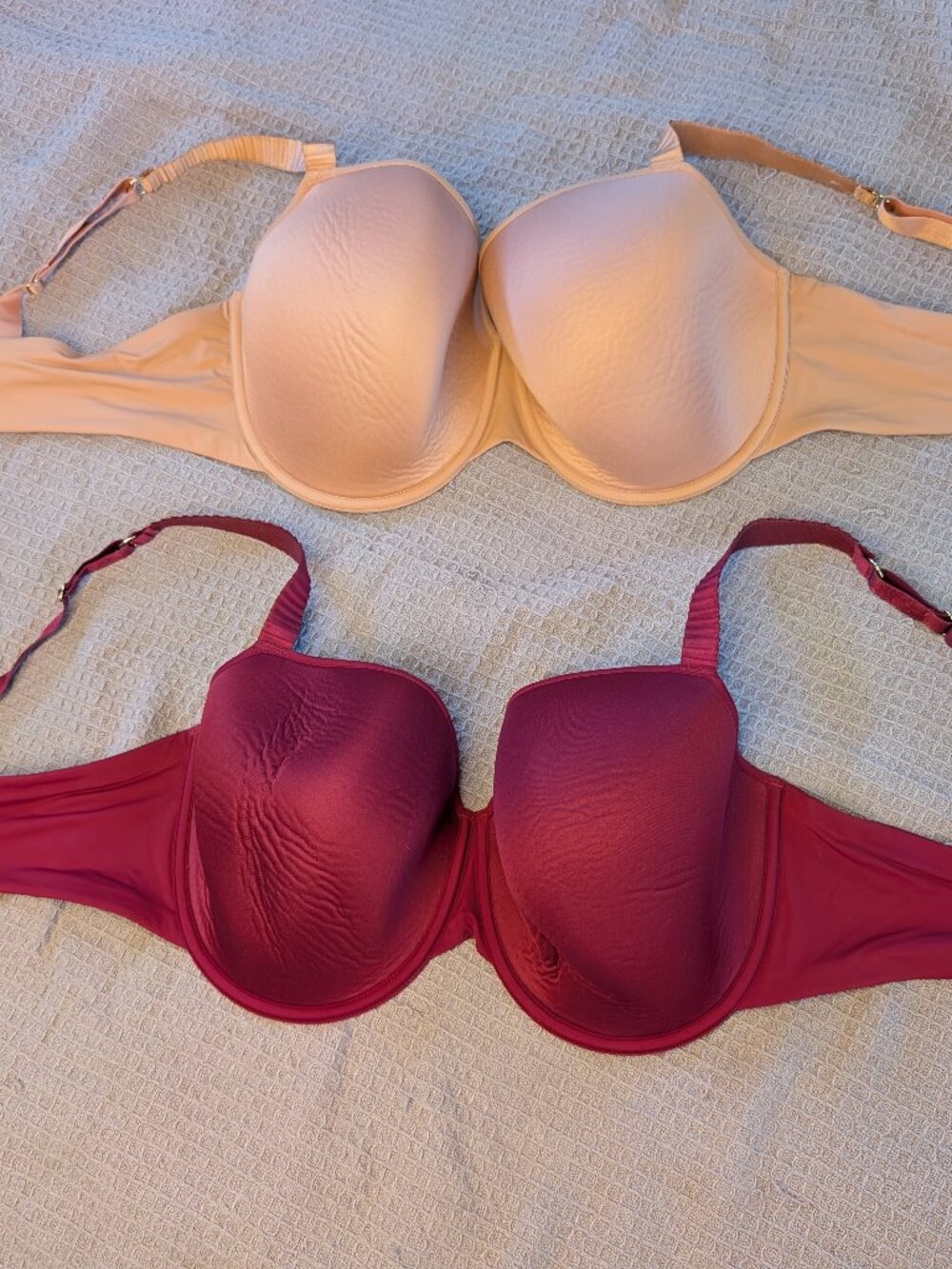 ThirdLove 38F 24/7 Classic T-Shirt Bra Lot of 2 – Ruby + Mocha – Excellent